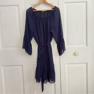 MSK (XL) Navy Long Sleeve Dress - NWOT